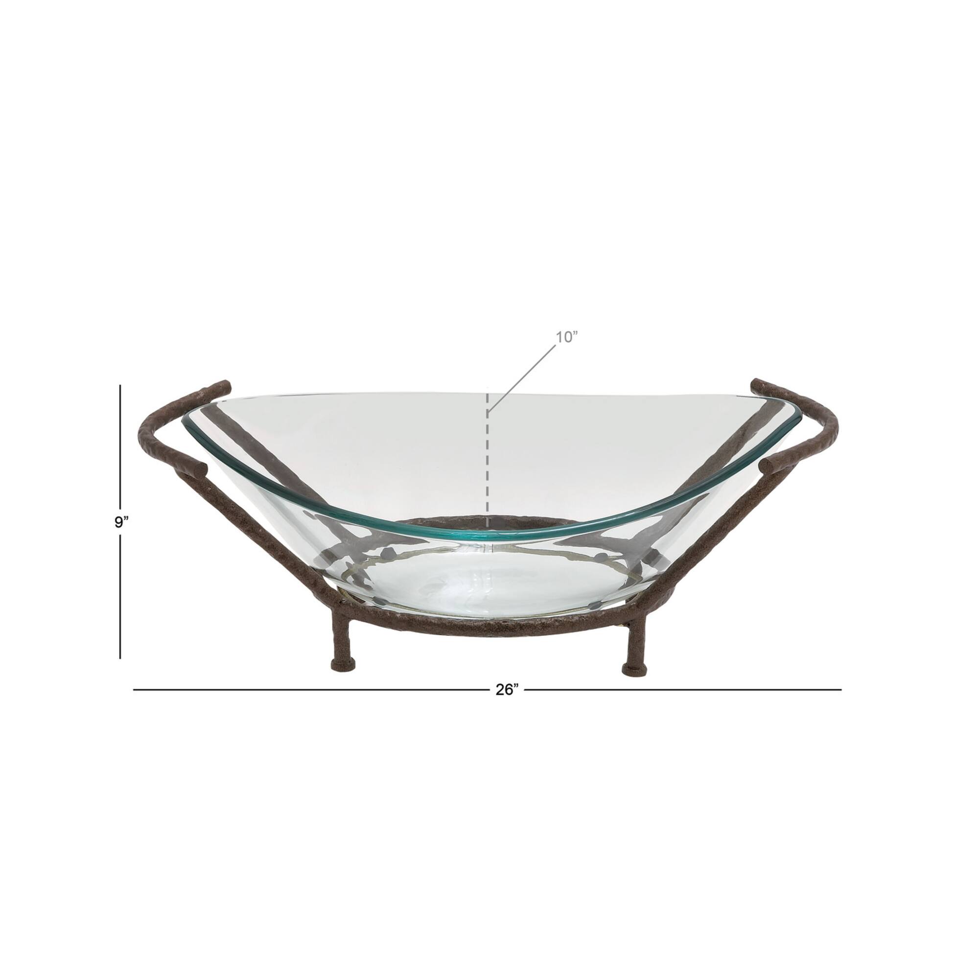 Copper Glass & Metal Modern Serving Bowl